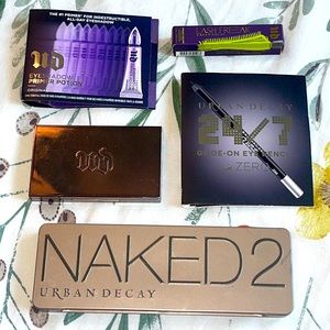 Urban Decay Naked 2 + powder foundation + eyeshadow primer + eye pencil